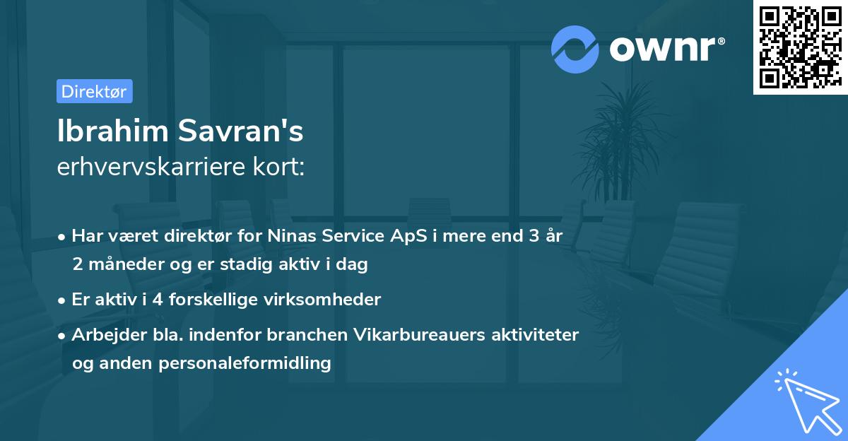 Ibrahim Savran's erhvervskarriere kort