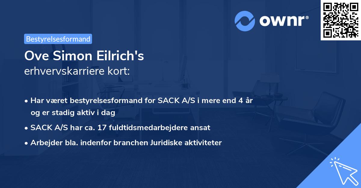 Ove Simon Eilrich's erhvervskarriere kort