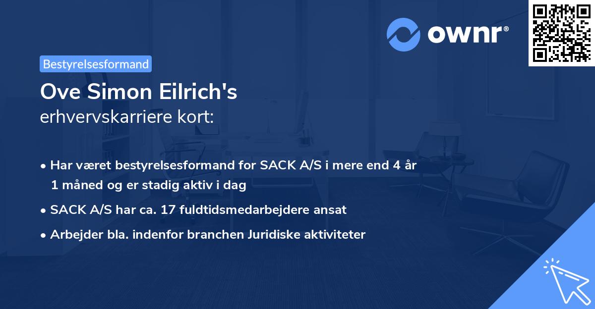 Ove Simon Eilrich's erhvervskarriere kort