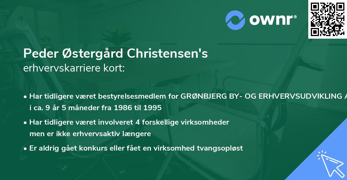 Peder Østergård Christensen's erhvervskarriere kort