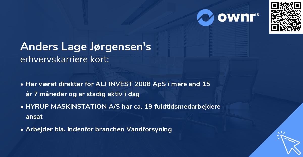 Anders Lage Jørgensen's erhvervskarriere kort