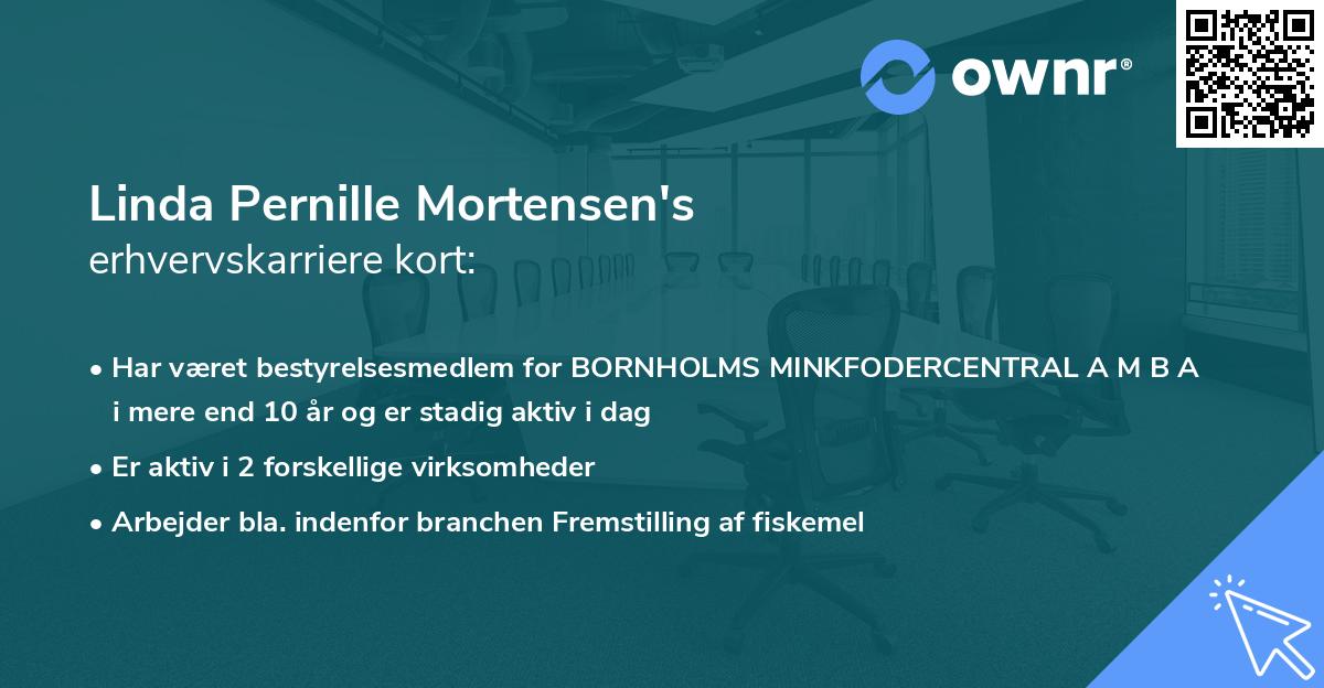 Linda Pernille Mortensen's erhvervskarriere kort
