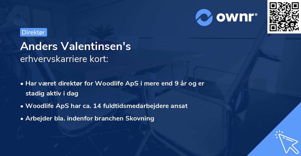 Anders Valentinsen's erhvervskarriere kort