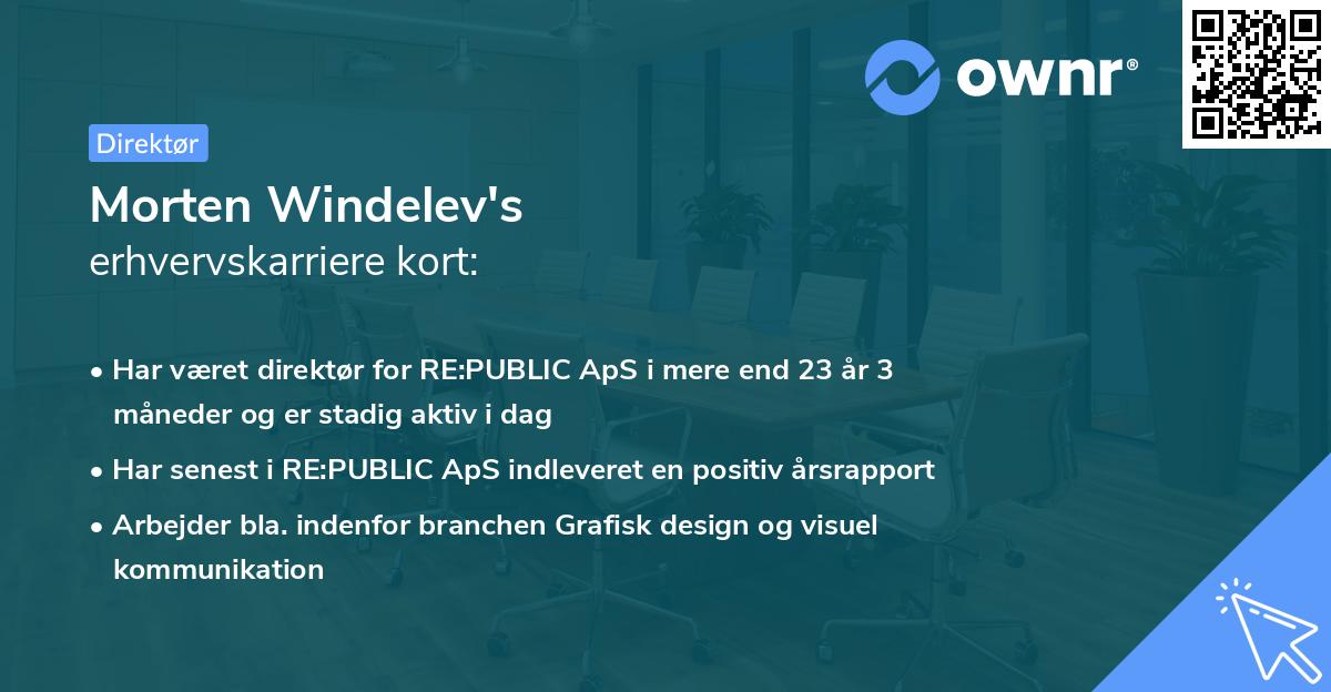 Morten Windelev's erhvervskarriere kort