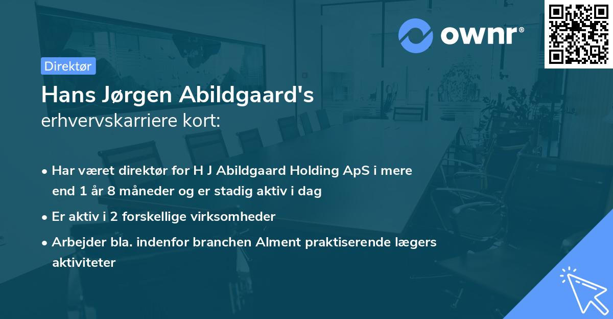 Hans Jørgen Abildgaard's erhvervskarriere kort