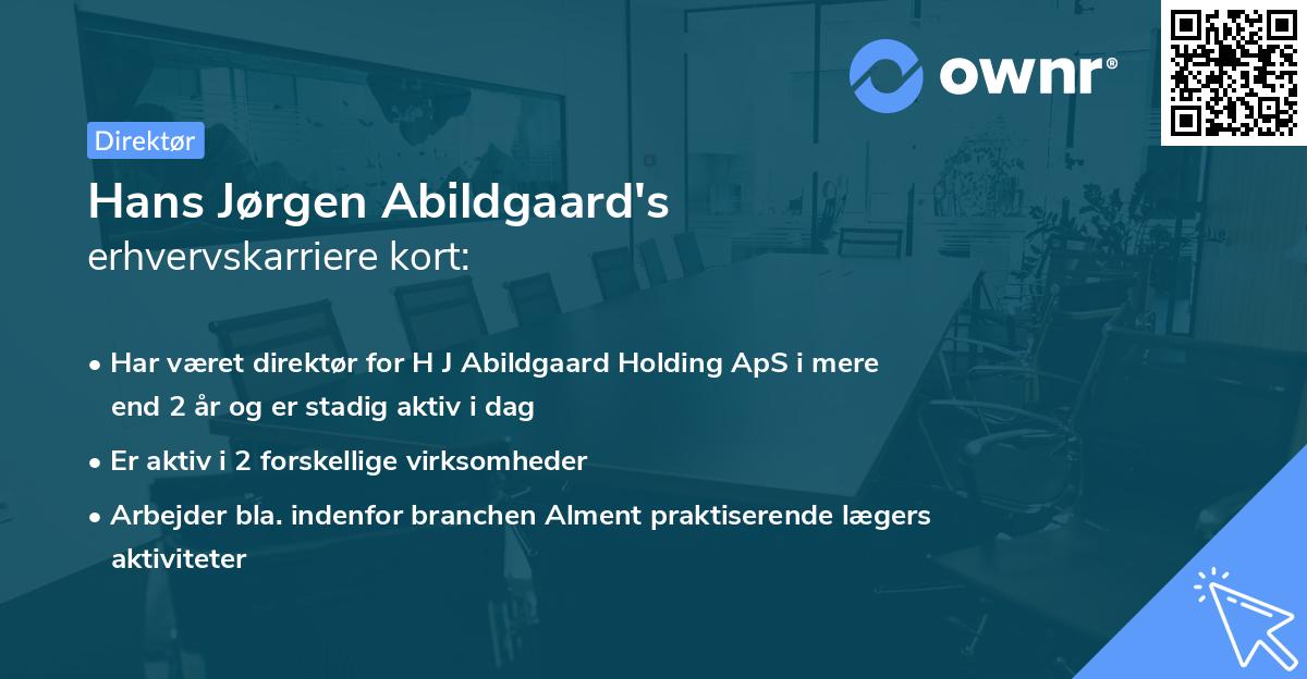 Hans Jørgen Abildgaard's erhvervskarriere kort
