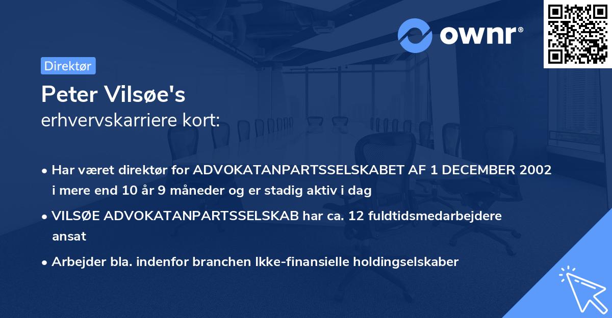 Peter Vilsøe's erhvervskarriere kort