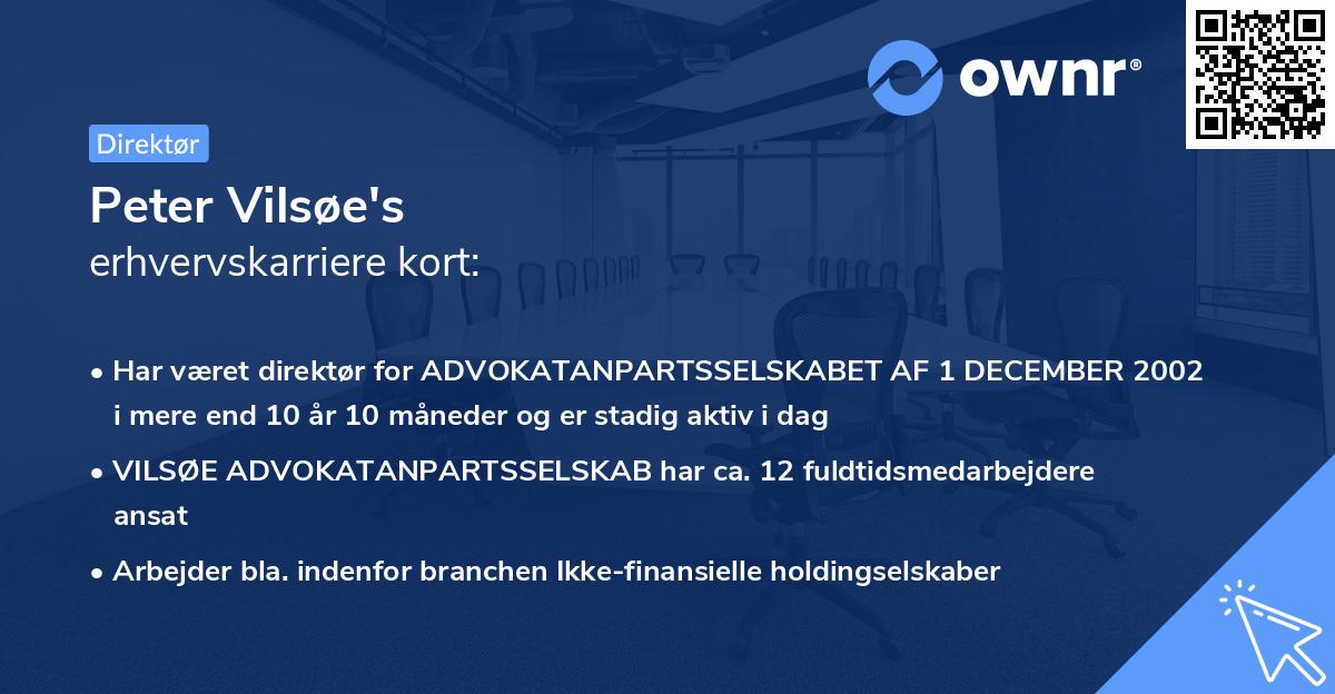 Peter Vilsøe's erhvervskarriere kort