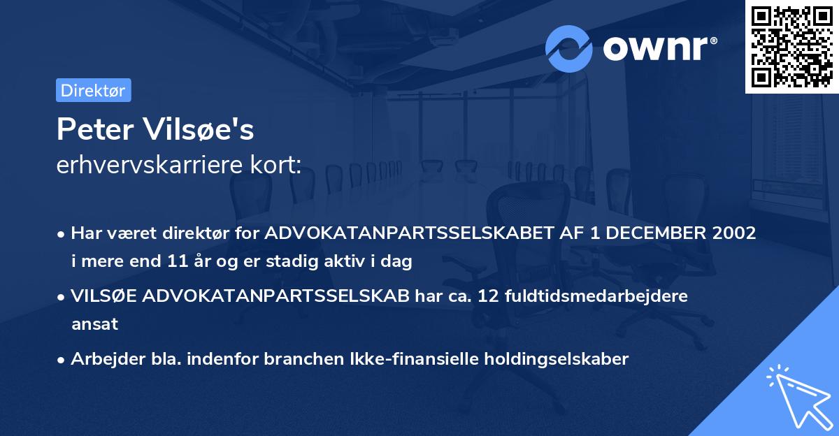 Peter Vilsøe's erhvervskarriere kort