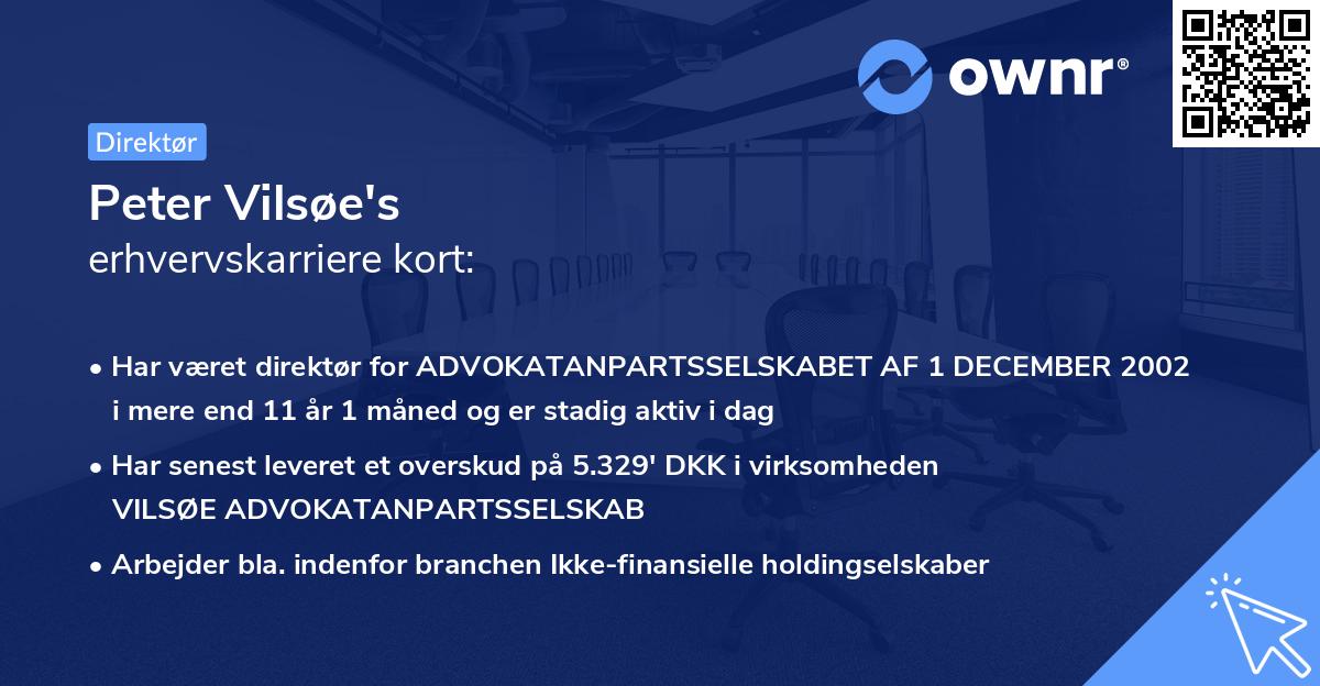 Peter Vilsøe's erhvervskarriere kort