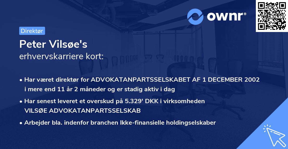 Peter Vilsøe's erhvervskarriere kort
