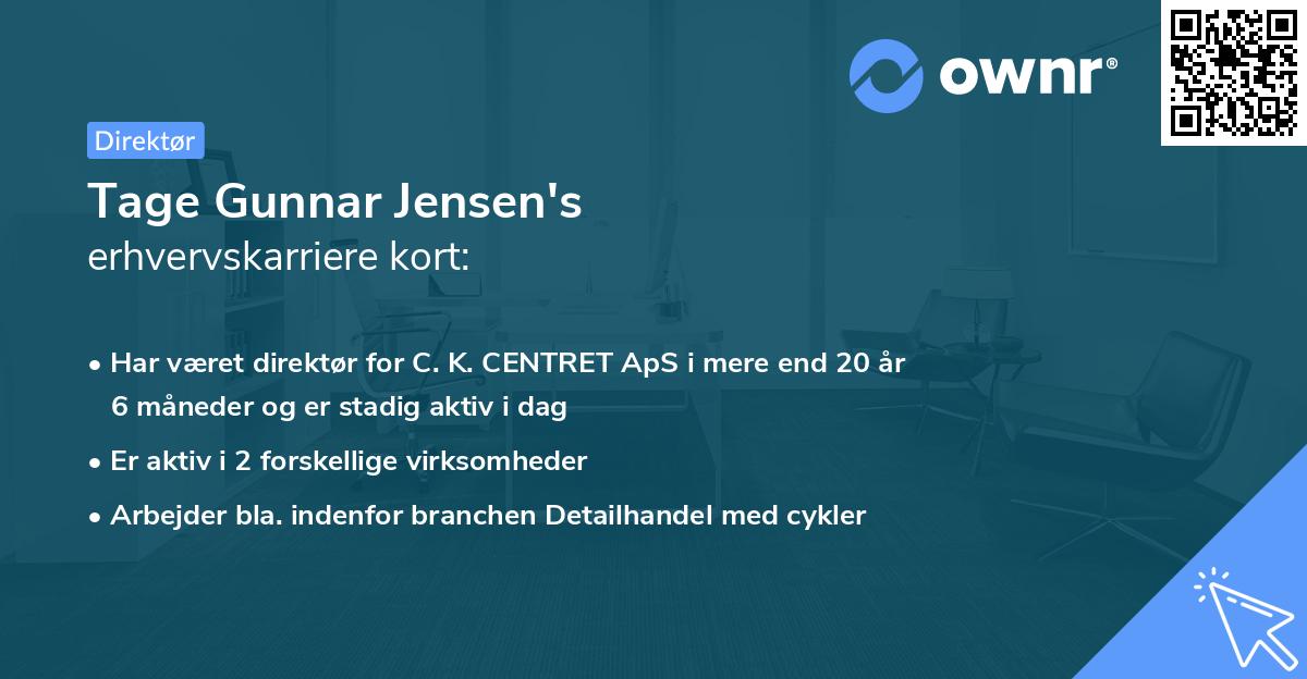 Tage Gunnar Jensen's erhvervskarriere kort