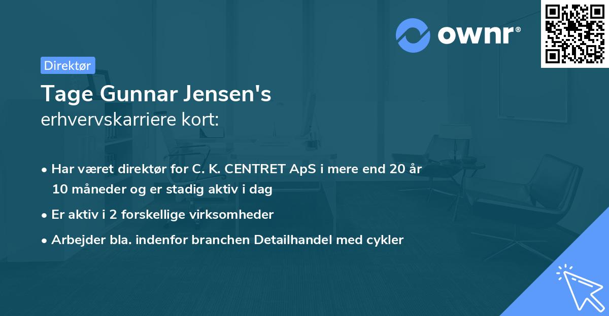 Tage Gunnar Jensen's erhvervskarriere kort
