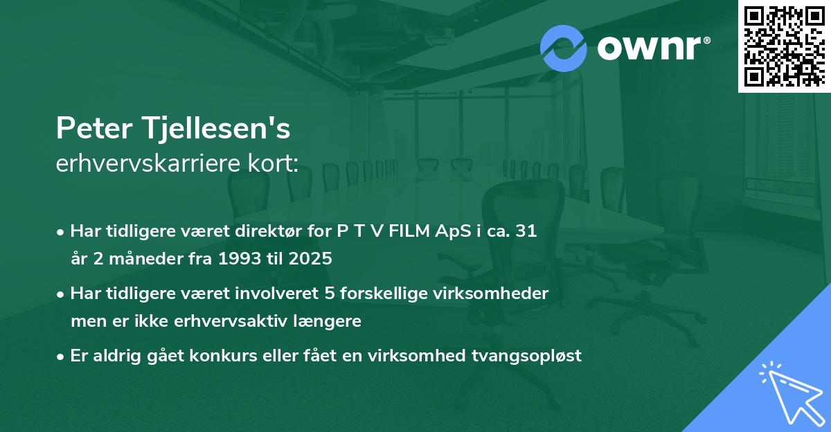 Peter Tjellesen's erhvervskarriere kort