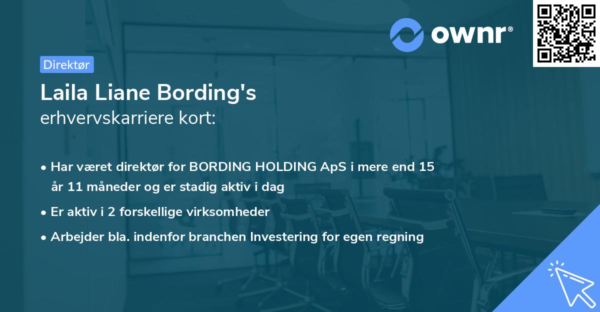 Laila Liane Bording's erhvervskarriere kort