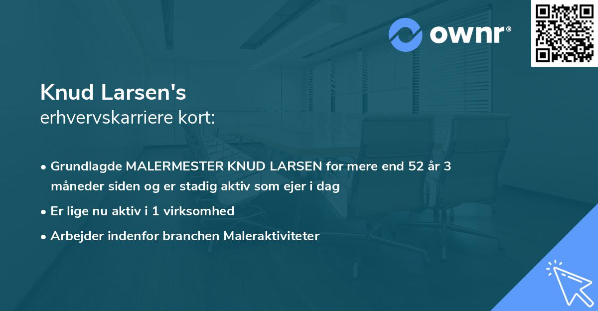 Knud Larsen's erhvervskarriere kort