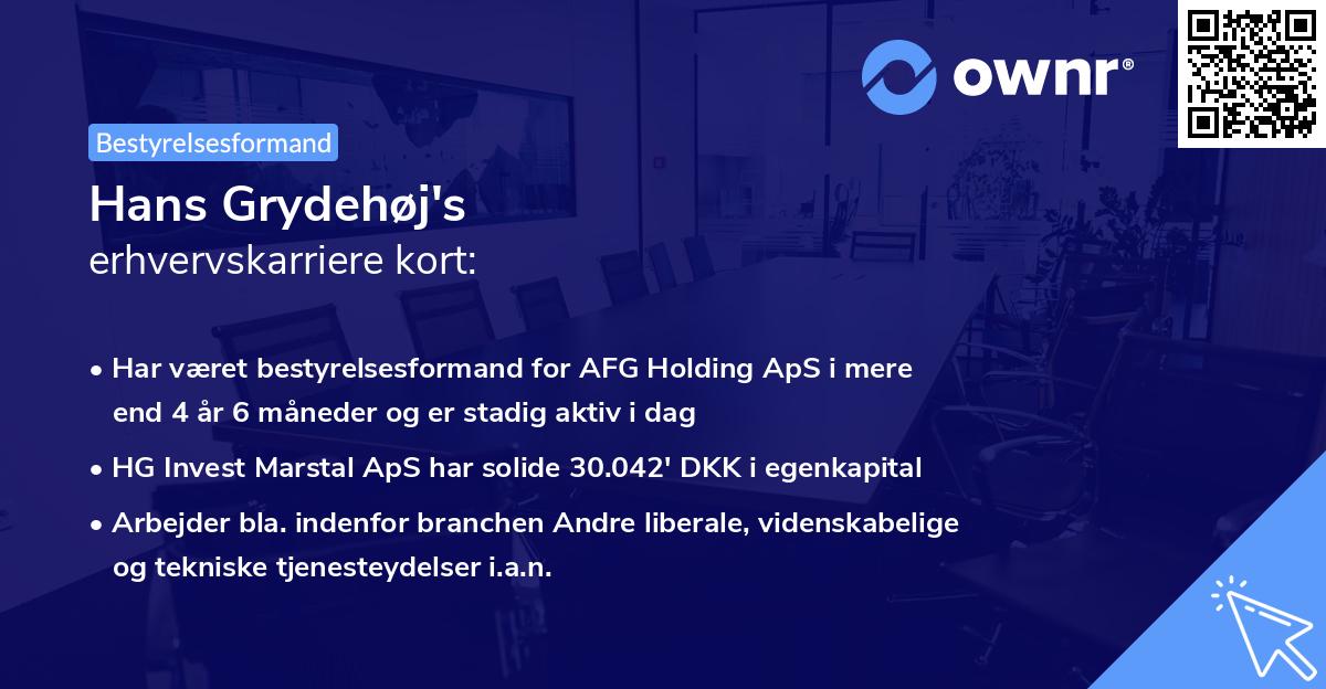 Hans Grydehøj's erhvervskarriere kort
