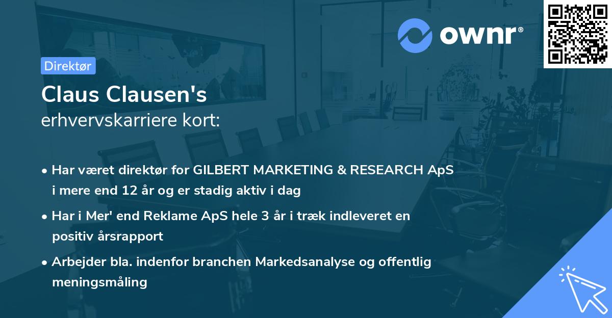 Claus Clausen's erhvervskarriere kort