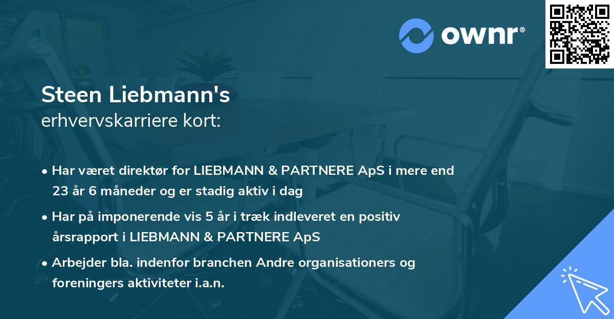 Steen Liebmann's erhvervskarriere kort