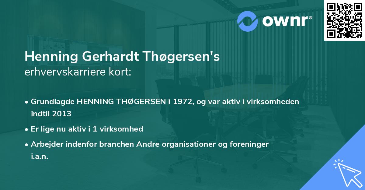 Henning Gerhardt Thøgersen's erhvervskarriere kort