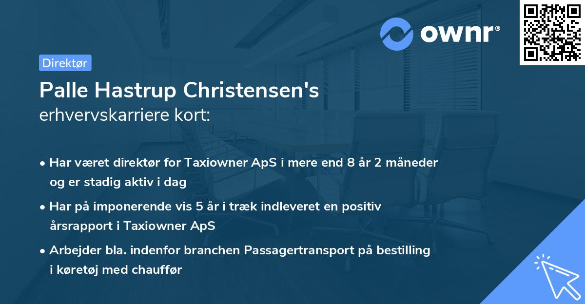 Palle Hastrup Christensen's erhvervskarriere kort