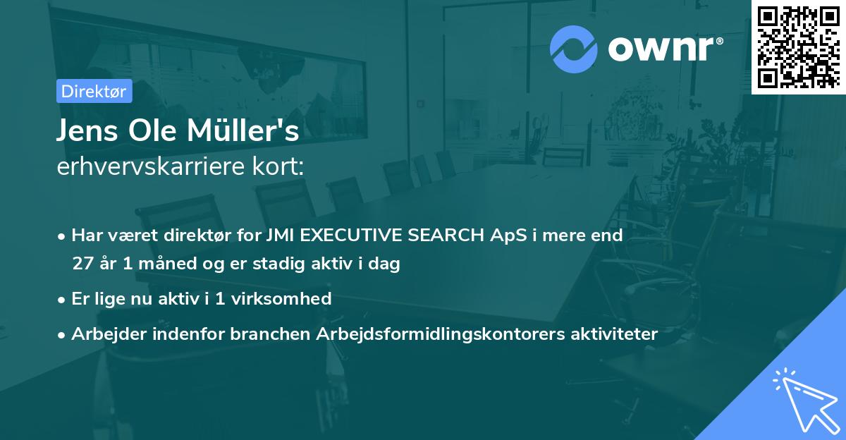 Jens Ole Müller's erhvervskarriere kort