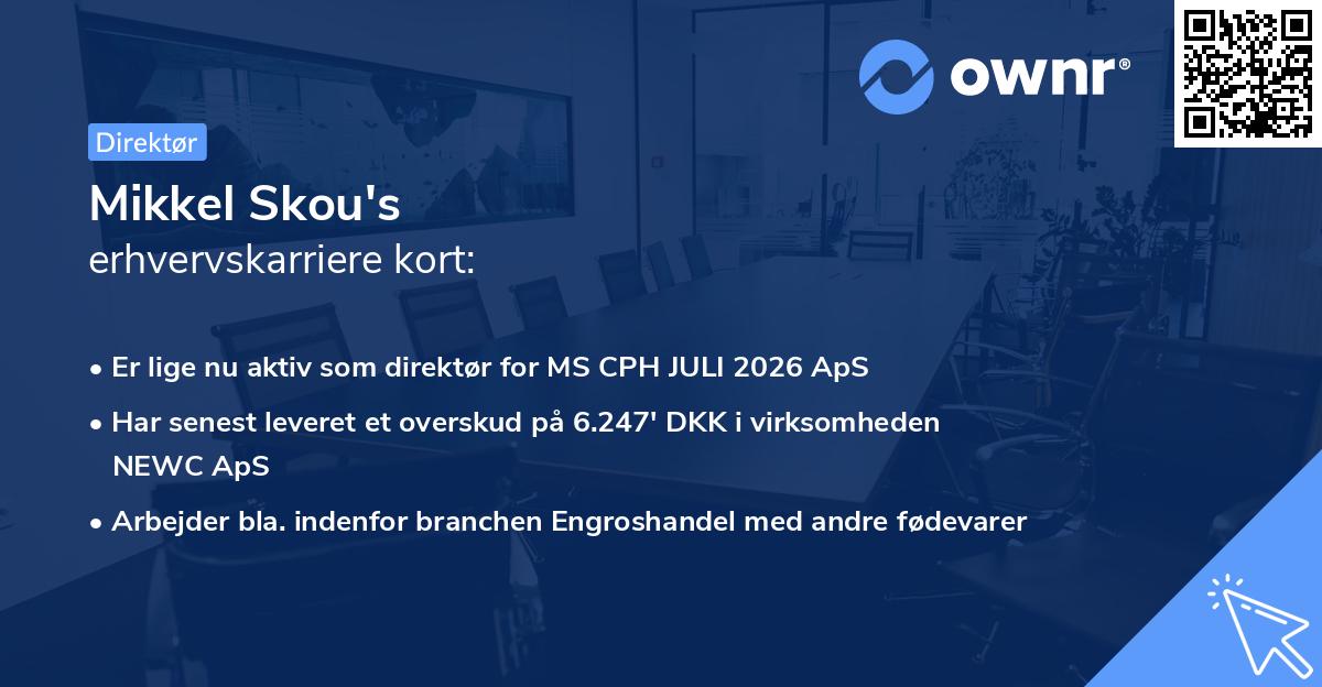 Mikkel Skou's erhvervskarriere kort