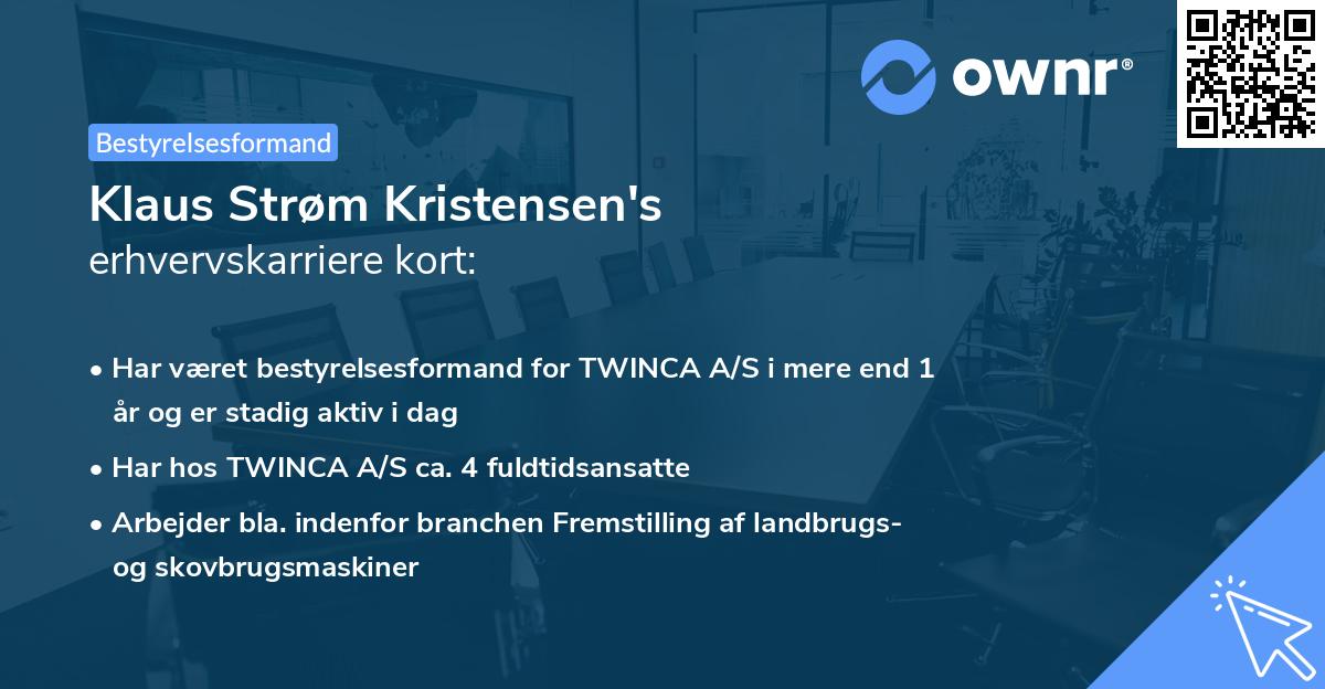 Klaus Strøm Kristensen's erhvervskarriere kort