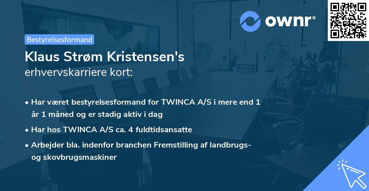 Klaus Strøm Kristensen's erhvervskarriere kort