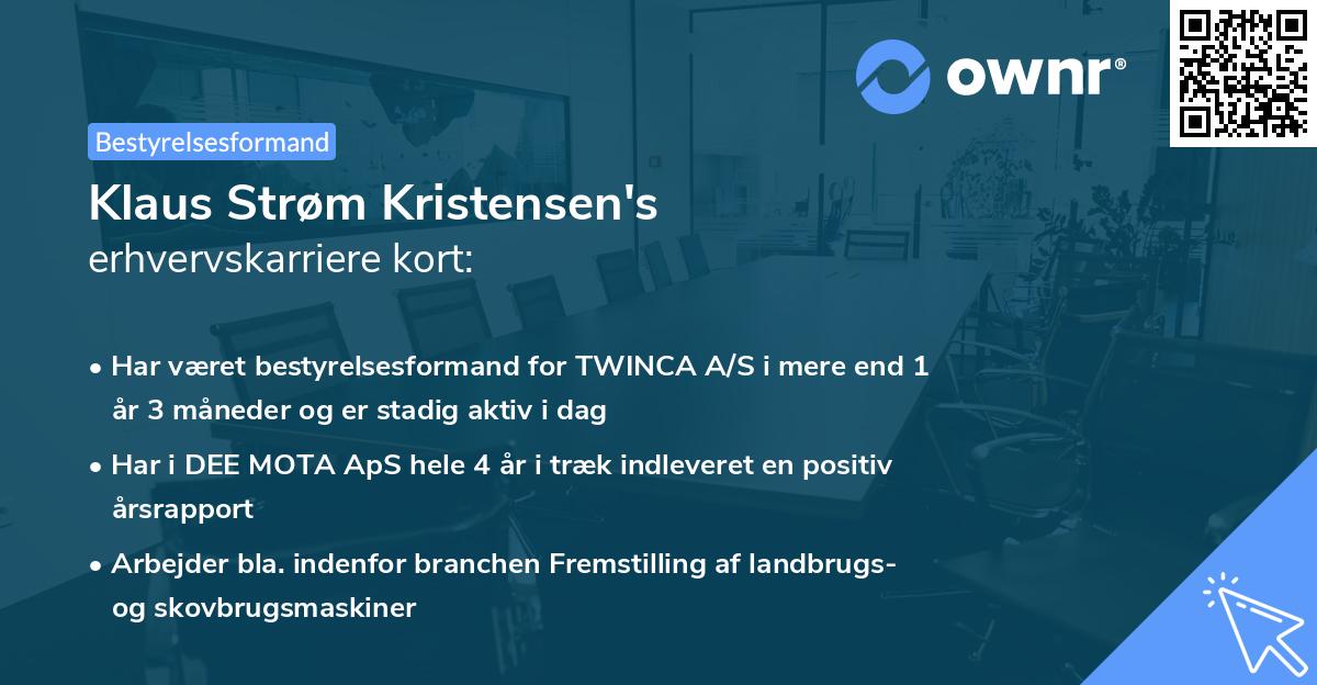 Klaus Strøm Kristensen's erhvervskarriere kort