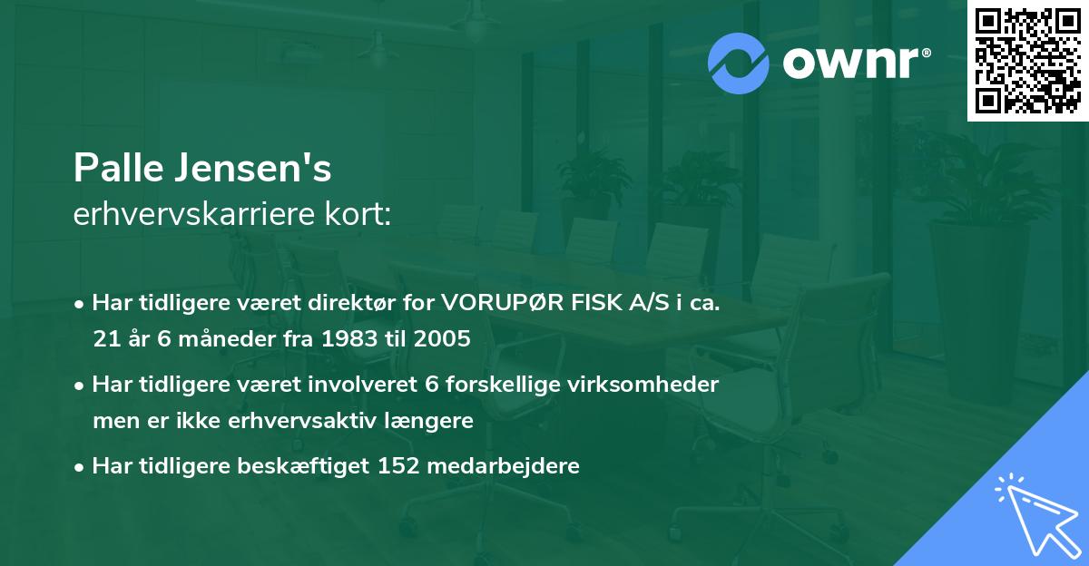 Palle Jensen's erhvervskarriere kort