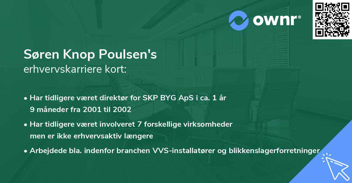Søren Knop Poulsen's erhvervskarriere kort