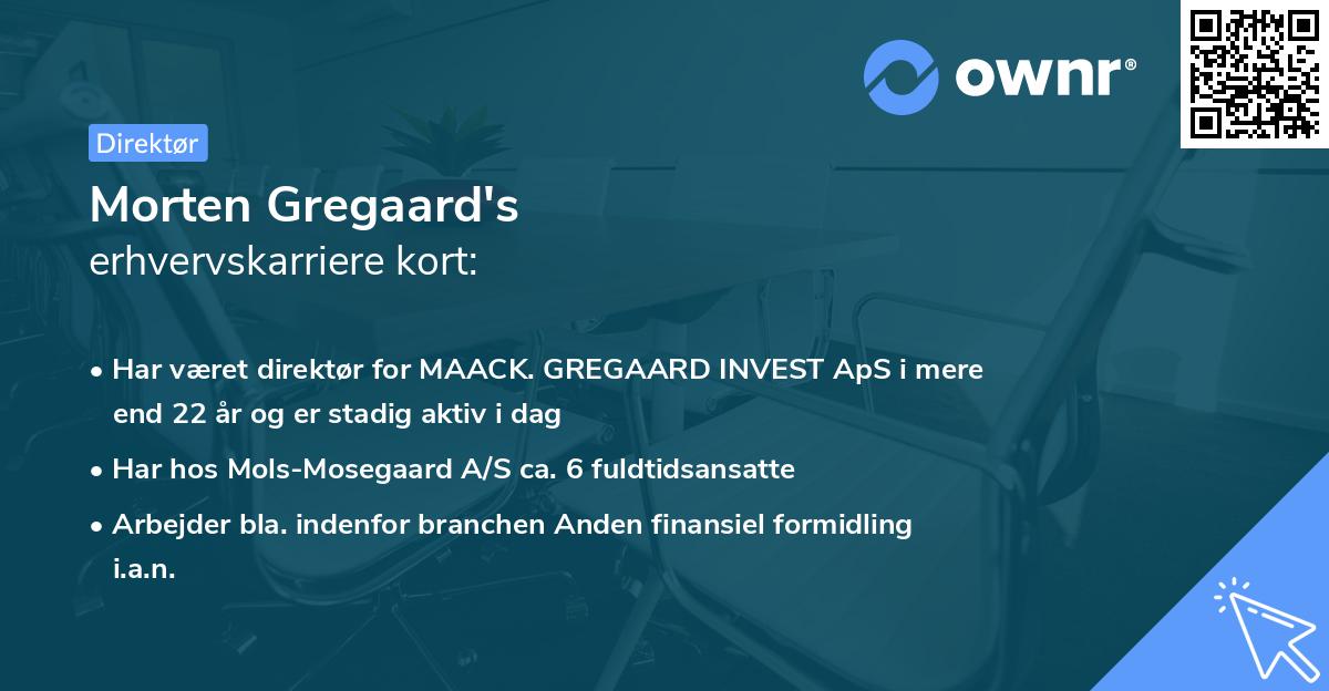 Morten Gregaard's erhvervskarriere kort