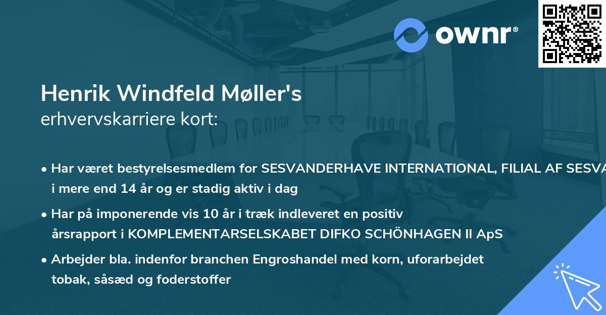 Henrik Windfeld Møller's erhvervskarriere kort