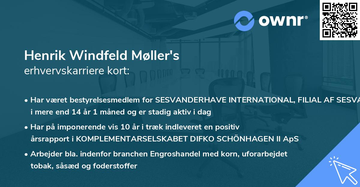 Henrik Windfeld Møller's erhvervskarriere kort