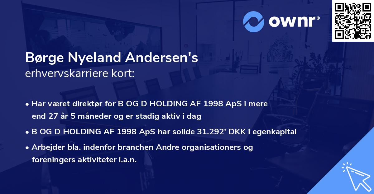 Børge Nyeland Andersen's erhvervskarriere kort