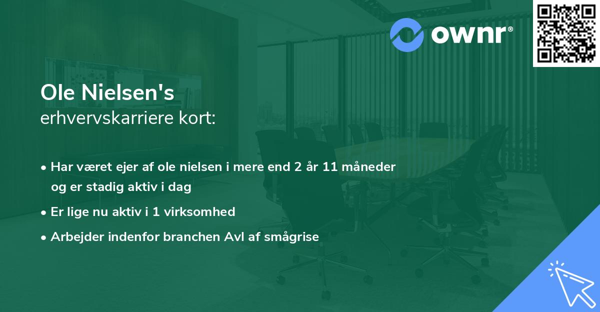 Ole Nielsen's erhvervskarriere kort