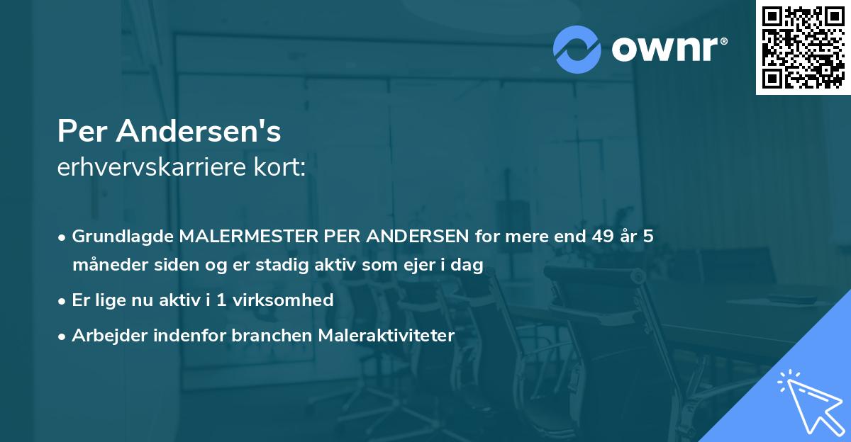 Per Andersen's erhvervskarriere kort