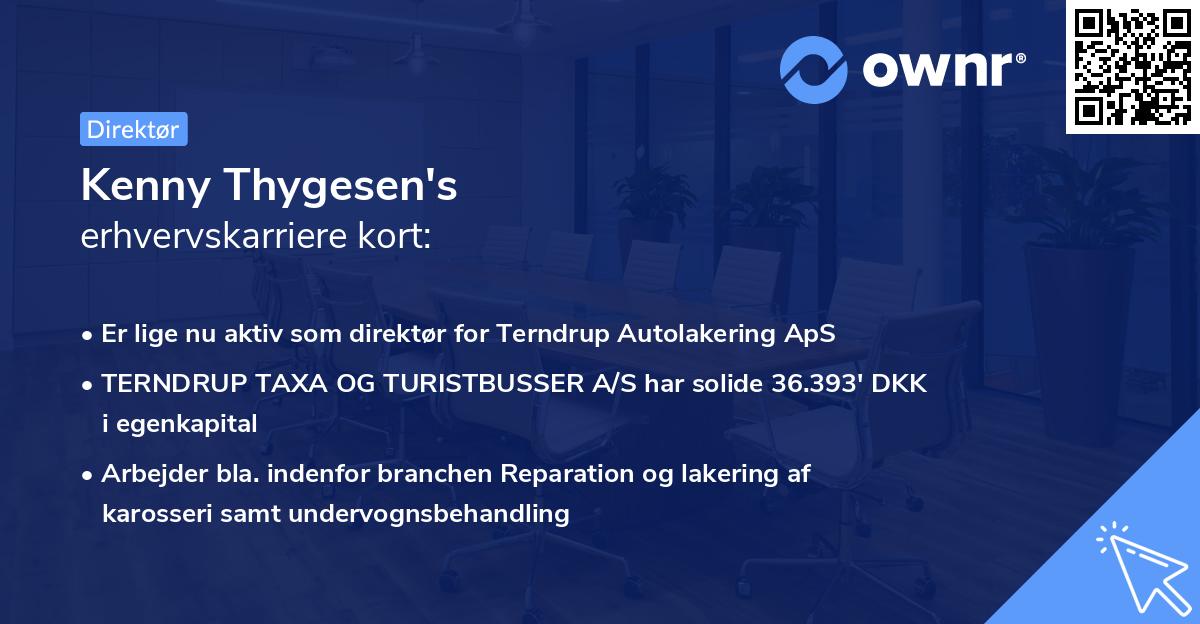 Kenny Thygesen's erhvervskarriere kort