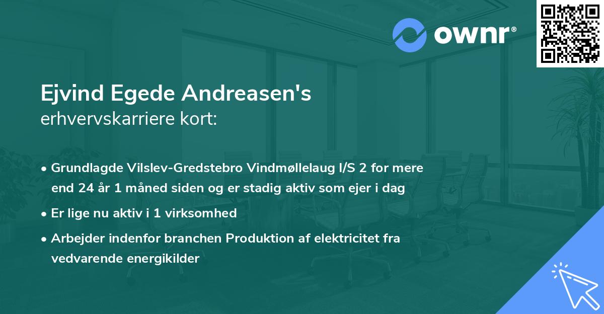 Ejvind Egede Andreasen's erhvervskarriere kort