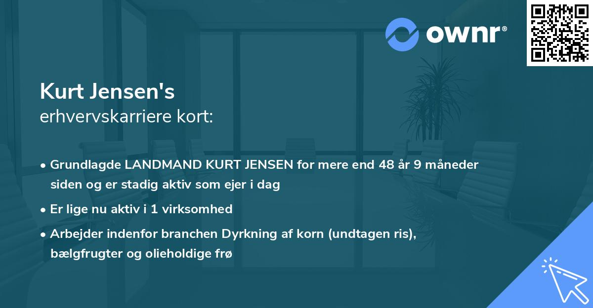 Kurt Jensen's erhvervskarriere kort
