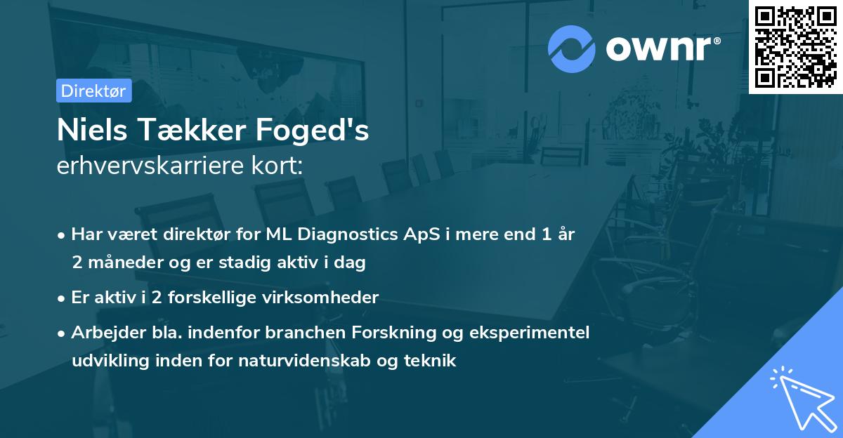 Niels Tækker Foged's erhvervskarriere kort