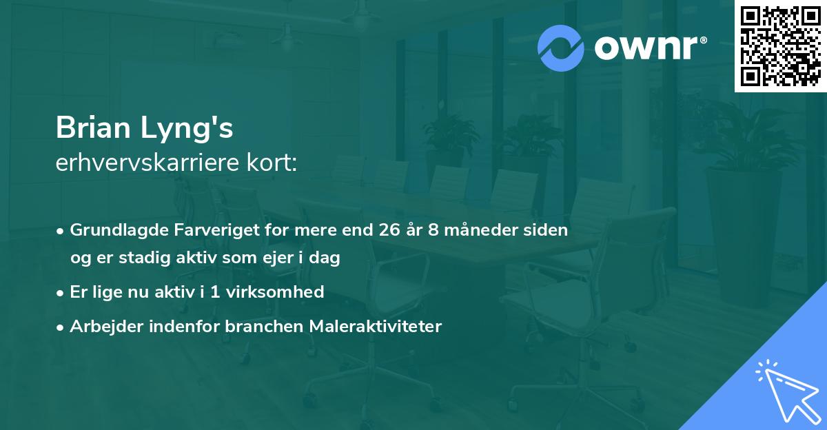 Brian Lyng's erhvervskarriere kort