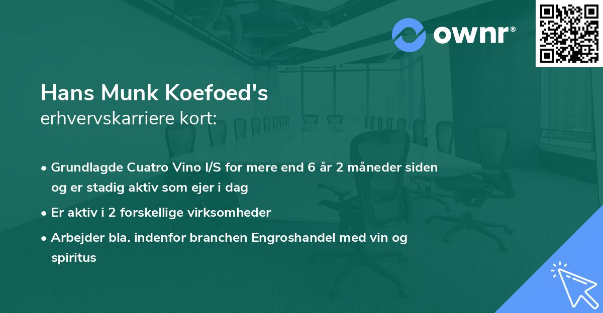Hans Munk Koefoed's erhvervskarriere kort