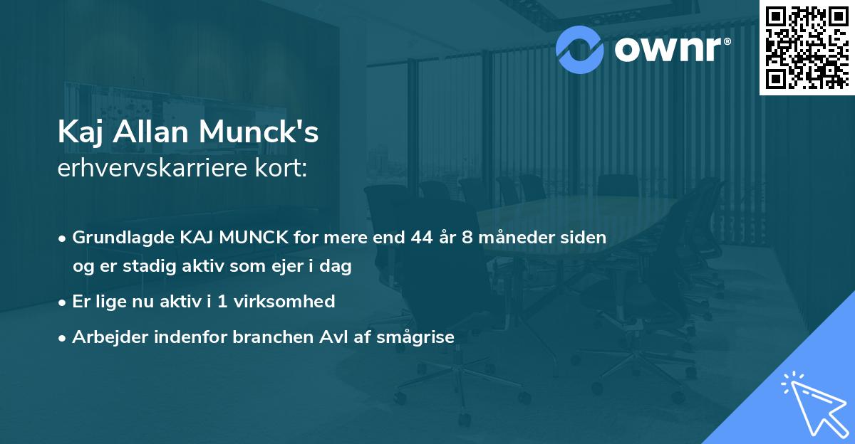 Kaj Allan Munck's erhvervskarriere kort