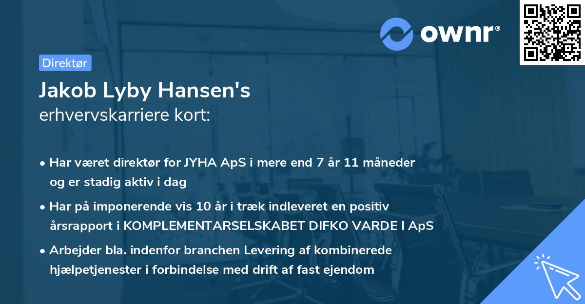 Jakob Lyby Hansen's erhvervskarriere kort