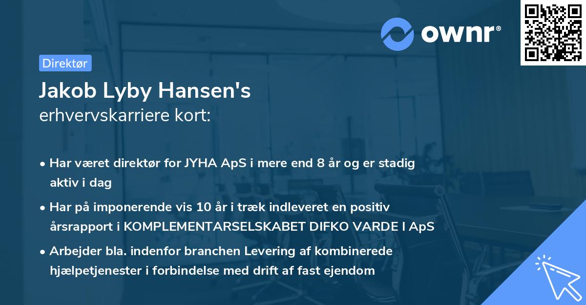 Jakob Lyby Hansen's erhvervskarriere kort