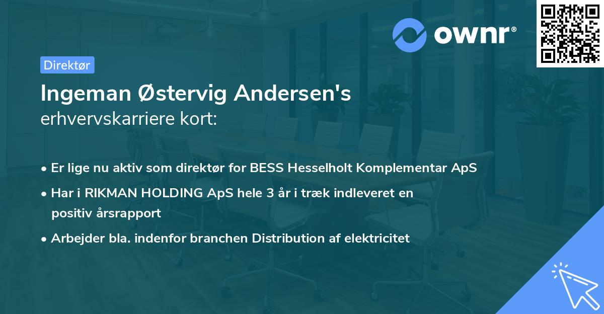 Ingeman Østervig Andersen's erhvervskarriere kort