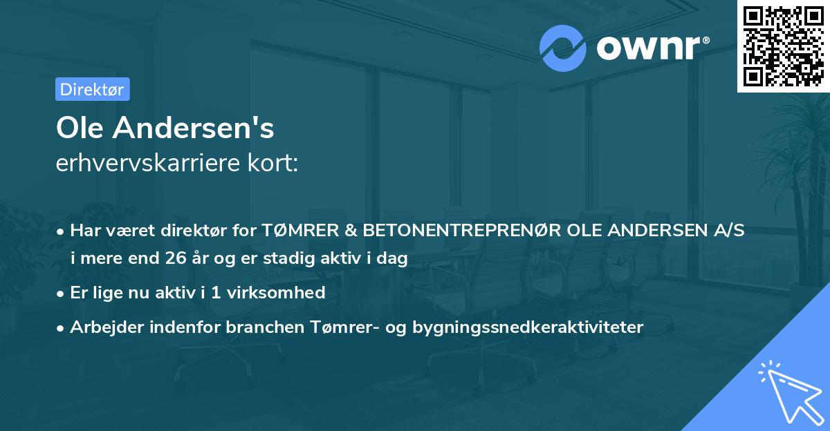 Ole Andersen's erhvervskarriere kort