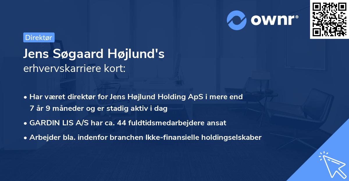 Jens Søgaard Højlund's erhvervskarriere kort